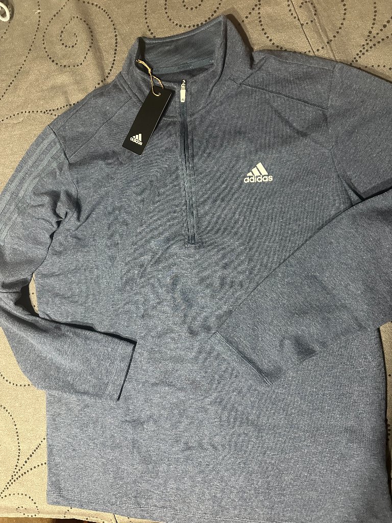Adidas Golf 1/2 Zip. Heather Blue Pullover Size Xl Or L Men Nwt $$$$